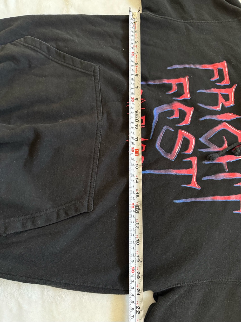 Six Flags Fright Fest Horror Clown Graphic Hoodie Black M Halloween - Picture 10 of 11